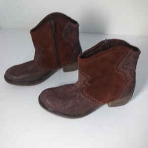 Josef Seibel Comfort Western Booties Suede Python Print Leather